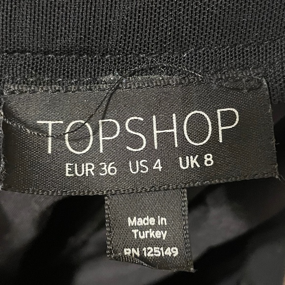 Topshop Black Asymmetric‎ Sheer Lined High Waisted Skirt Size 4 - Picture 4 of 4